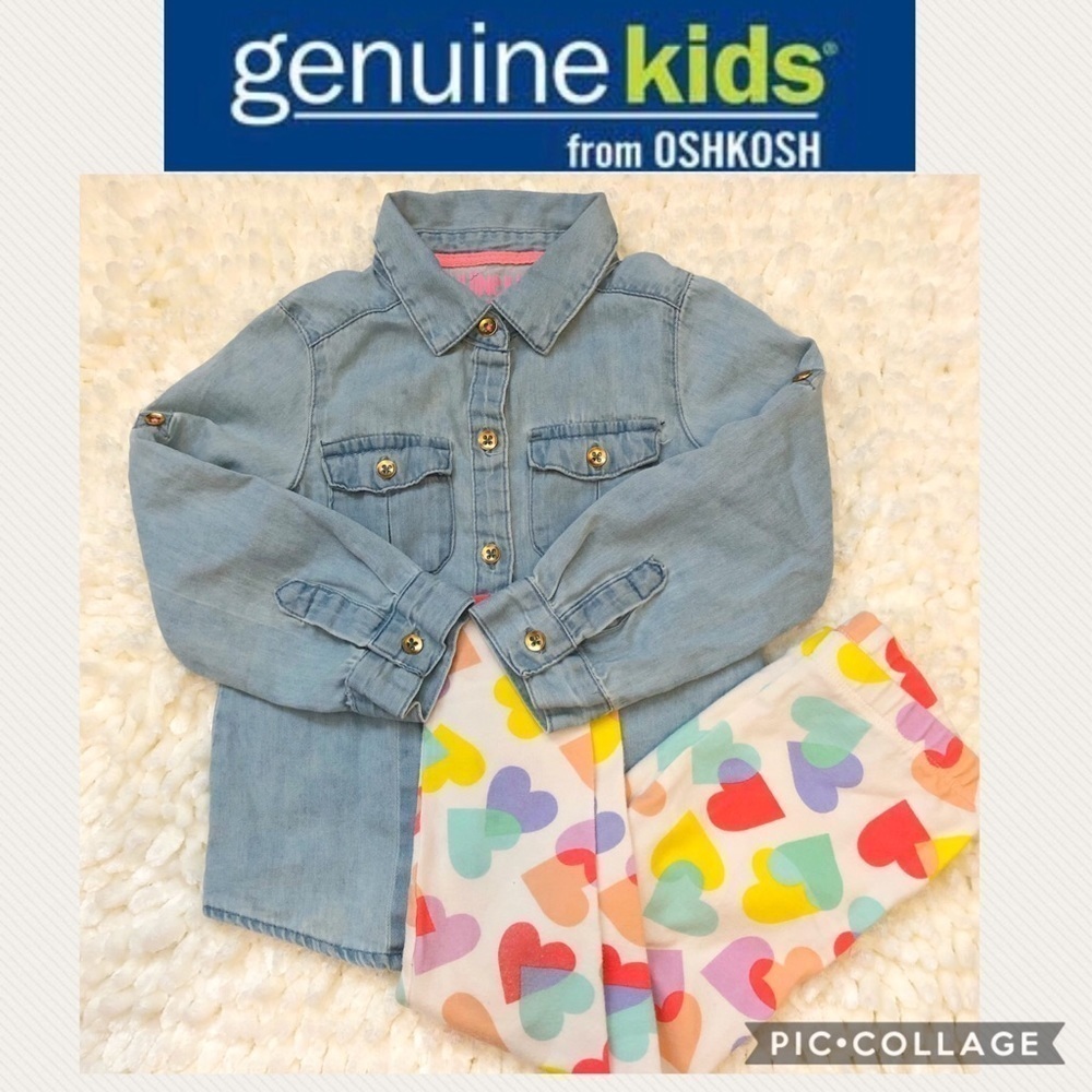 Girls long sleeve shirt and leggings matching set